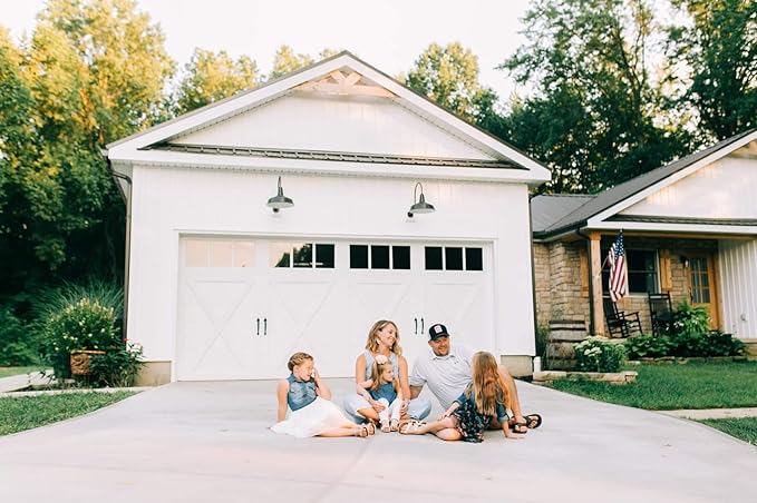 Steel Lighting Co. Gardena Barn Light | Outdoor Wall Mounted | 16" Dome | 11" Straight Arm | Farmhouse Light Made in America | Dark Bronze Exterior/Brass Interior