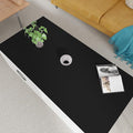 Leather Table Cover,1.8mm Thick,24x60 Inch Desk Cover,Large Desk Mat,Table Protector,Table Cover Protector,Desk Protector,Table Pad,(Black+Gray,24x60)
