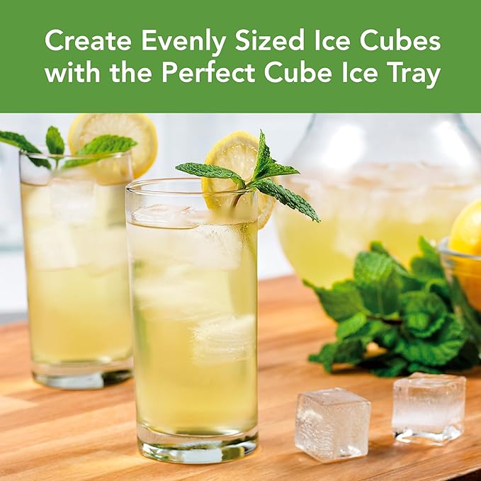 Tovolo Perfect Cube Ice Tray Set of 2 (Candy Apple) - Reusable Silicone Molds for Whiskey, Cocktails, Coffee, Bartender Accessories, & Smoothies / BPA-Free & Dishwasher-Safe
