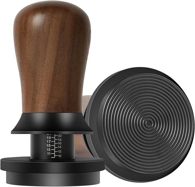 PUSEE 53.3mm Espresso Coffee Tamper - Premium Barista Coffee Tamper, 30lb Calibrated Double Spring Titanium Coating Base Ground Espresso Tamper, Fits for All 53mm Portafilters, Espresso Accessories