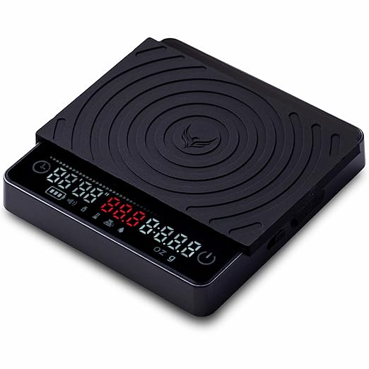Smart Coffee Scale – Easy Use Digital Espresso Scale with Timer, Auto Tare & Flow Rate Indicator – Compact Rechargeable Weight Scale for Drip Coffee, Pour Over & Matcha