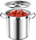 Stockpot, Large Stock Pot, 50 QT Stainless Steel Stockpot with Lid, Stock Pot with Lid – Heavy Duty Cooking Pot for Soup, Commercial Soup Pots, 3-Ply Induction Bottom, Oven Safe