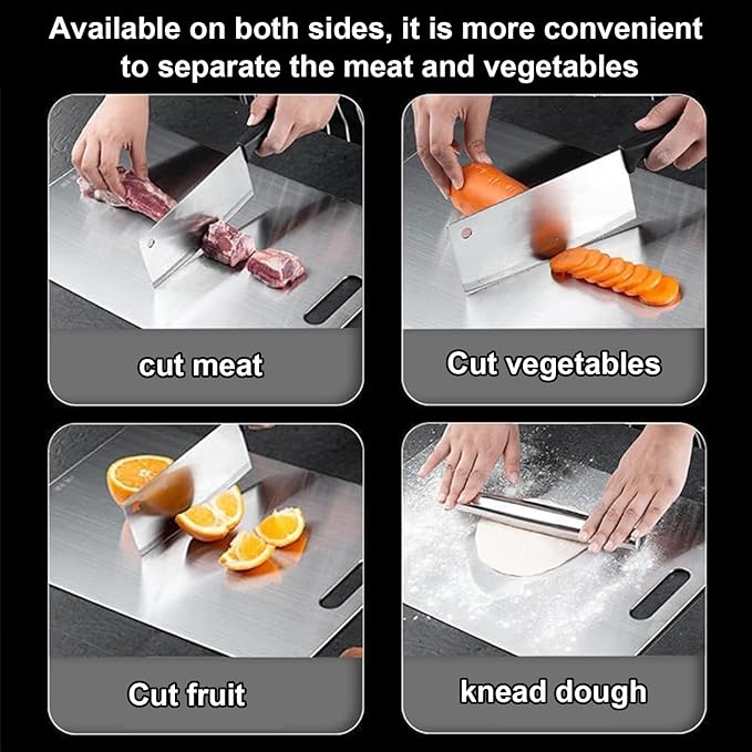 Katuchef Titanium Cutting Board,2026 New 100% Pure Titanium Cutting Boards for Kitchen,Non toxic Doubld-Side Durable Chopping Boards, Easy to Clean and Store(1PC:11.42 * 7.87)