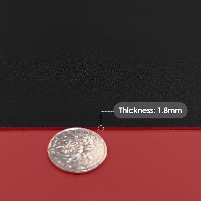 Leather Table Cover,1.8mm Thick,42x60 Inch Table Protector,Table Protector for Dining Room Table,Dining Table Cover,Table Cover Protector,Dining Table Pad(Black+Wine Red,42x60)