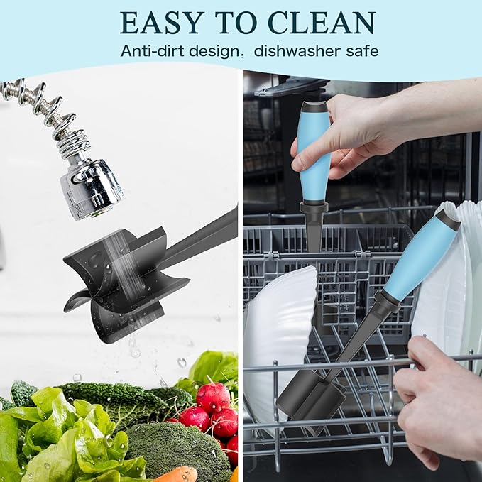 2 Pack Meat Chopper, 5 Curve Blades Ground Beef Masher, Heat Resistant Meat Masher Tool for Hamburger Meat, Ground Beef, Turkey and More, Nylon Hamburger Chopper Utensil Non-scratch Utensils-blue