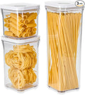VAKUEN Premium Airtight Food Storage Containers, Square-S 3PC-SET, Smart One-Click Seal Lid, No Hinges, 100% Leak Proof, BPA-FREE, Dishwasher, Freezer & Microwave Safe