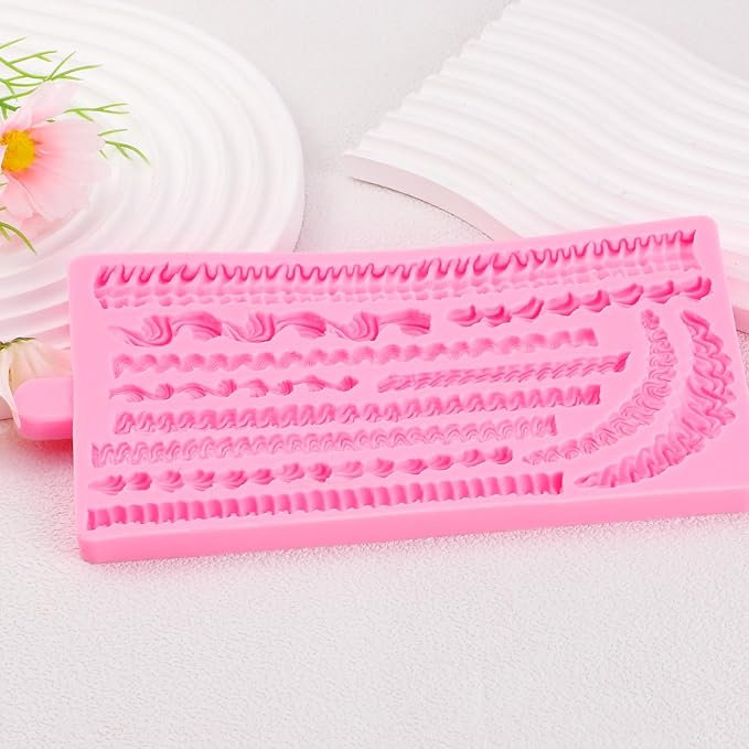 Lambeth Borders Silicone Mold, Whipped Cream Cake Decoration Fondant Molds, for Birthday Parties, Baby Showers, Thanksgiving Cupcake Toppers, Mousse, Cookies, Candy, Gum, Clay, Resin Crafts
