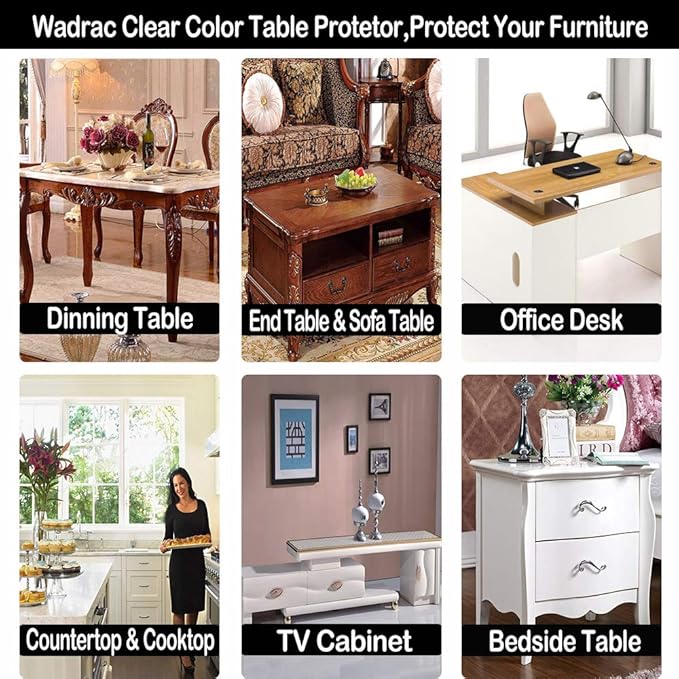 24x40 Office Desk Blotter Mat Clear Plastic Table Protector Cover Pad PVC Transparent Topper Surface Pro ection Mat Pad Anti Scratch Table Mat Glass Dinner End Table Protector Waterproof Easy Clean