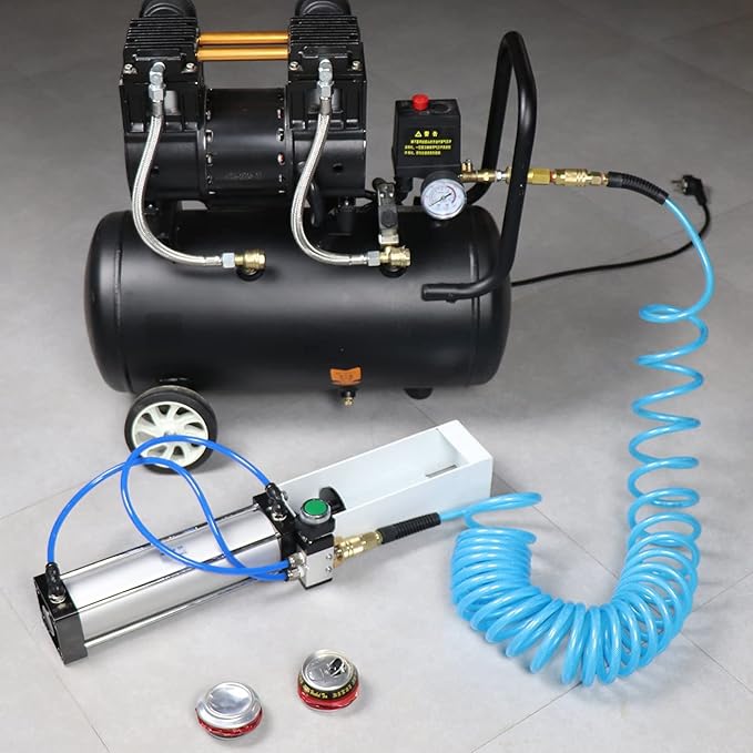 TAISHER Push Valve Aluminum Can Crusher，Eco-Friendly Recycling Tool，Heavy Duty Pneumatic Cylinder Soda Beer Can Crusher