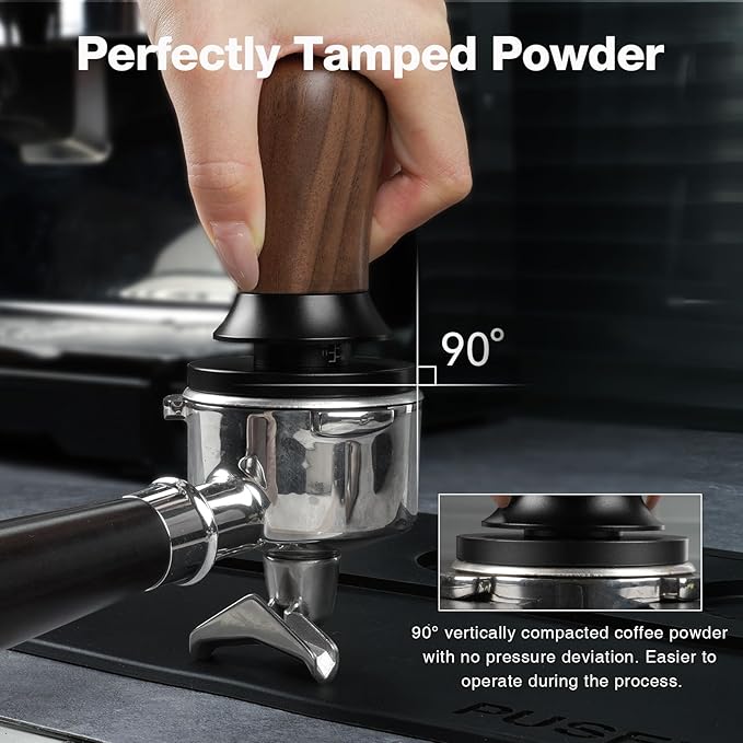 PUSEE 53.3mm Espresso Coffee Tamper - Premium Barista Coffee Tamper, Constant 30lb Calibrated Double Spring Stainless Steel Ground Espresso Tamper,Fits for All 54mm Portafilters,Espresso Accessories