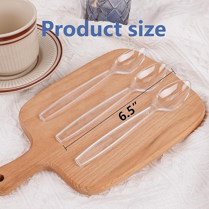 SACATR 3000 Count Plastic Spoons Bulk - Plastic Silverware Spoons Heavy Duty, BPA-Free, Heat Resistant, Suitable for Family Gatherings, Outdoor Events, Commercial Catering