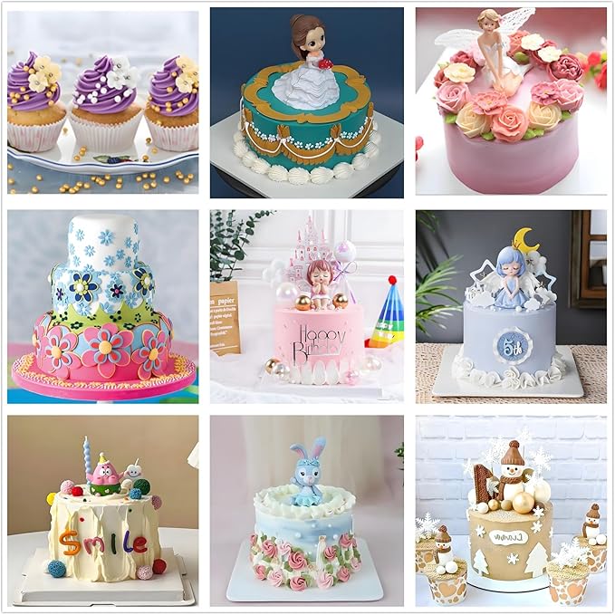 193 Pcs Cake Decorating Kit with Cake Turntable,Cake Leveler,24 Numbered Icing Tips,2 Spatulas,2 Couplers,3 Comb Scrapers,50 Pastry Bags,50 Paper Cupcake Liners,50 Cake Flags