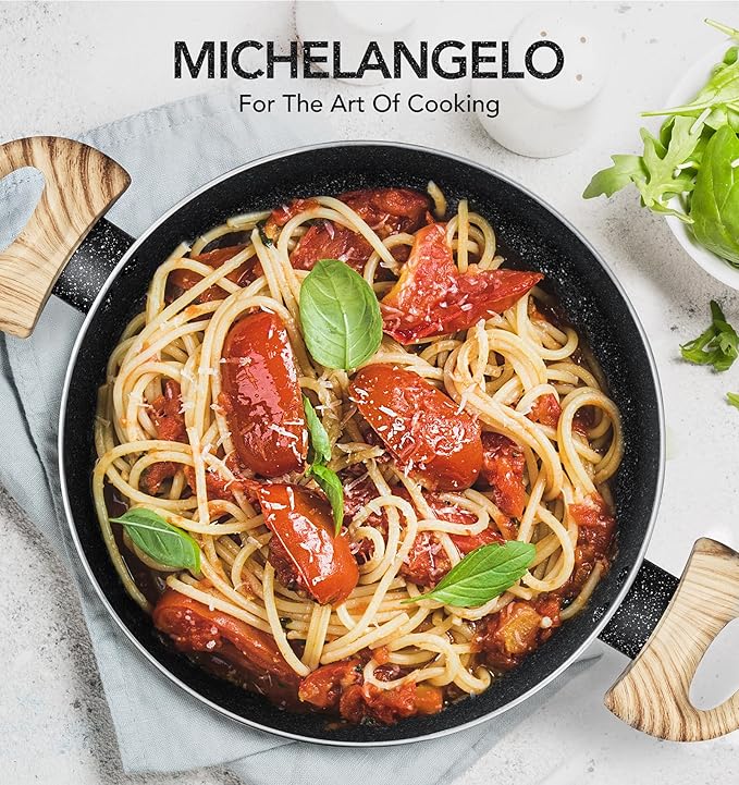 MICHELANGELO Stock Pot with Lid, 10 Quart Large Pot for Cooking, Nonstick Cooking Pot with Healthy Coating, Non Stick Soup Pots Induction Compatible