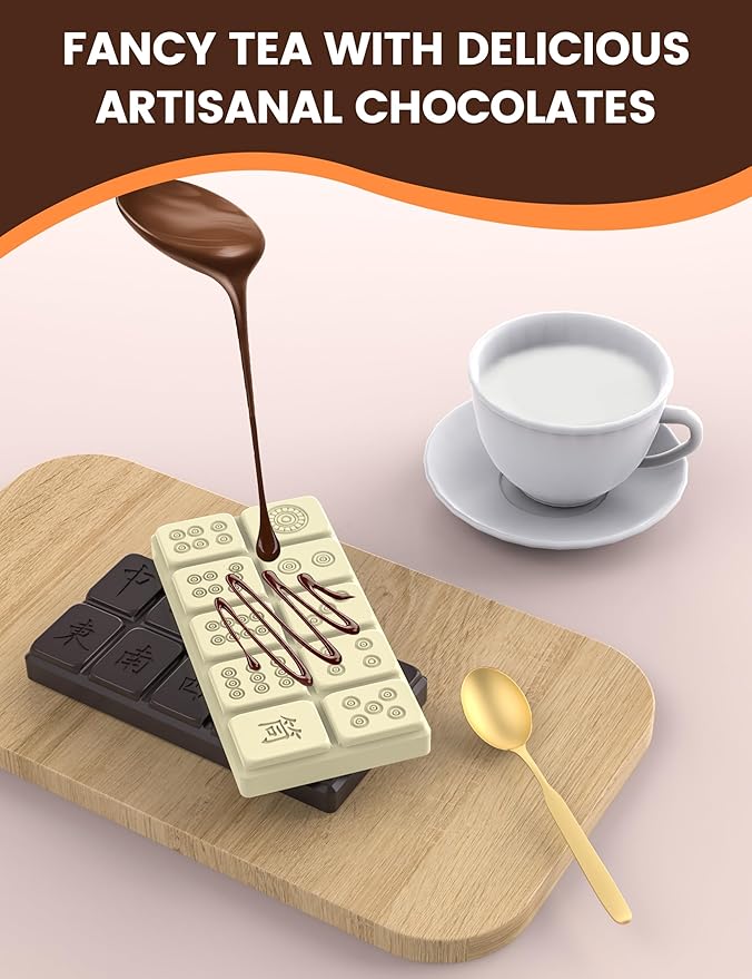 Chocolate Bar Mold, Non-Stick Chocolate Molds, Food Grade Silicone Mahjong Candy moldfor Stuffed Bar for Dubai Pistachio, Candy, Snacks