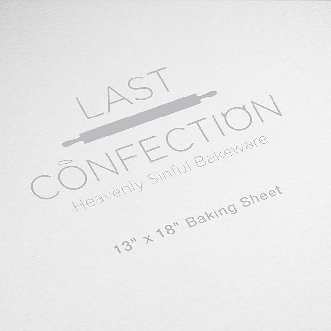 Last Confection 6 Cookie Baking Sheets 13" x 18" - Rimmed Aluminum Jelly Roll Trays - Half Sheet Pans