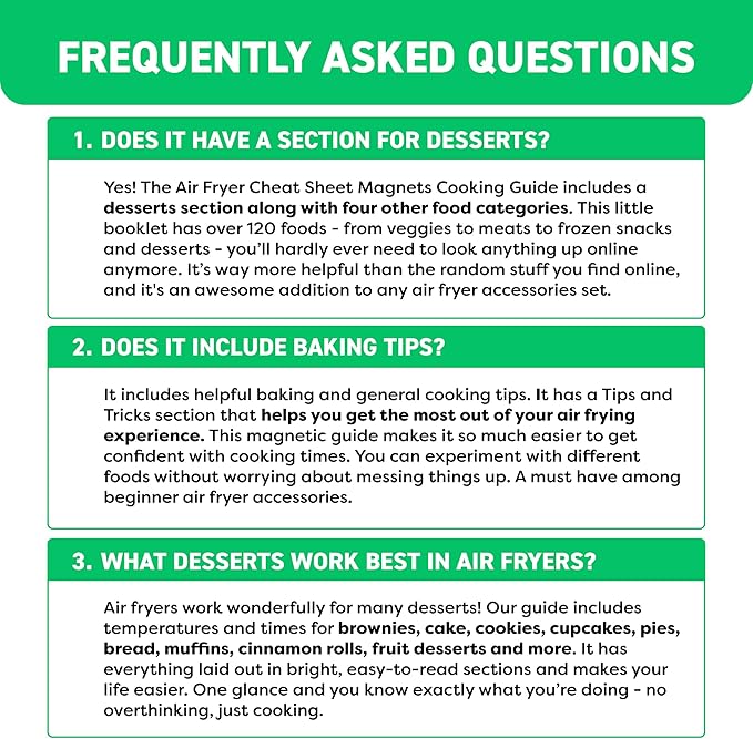 Air Fryer Cheat Sheet Magnets Cooking Guide Booklet - Air Fryer Cookbooks - Air Fryer Liners - Air Fryers Kitchen Gifts Gadgets 2025 and 2026 - Air Fryer Accessories - Air Fryer Cooking Guide