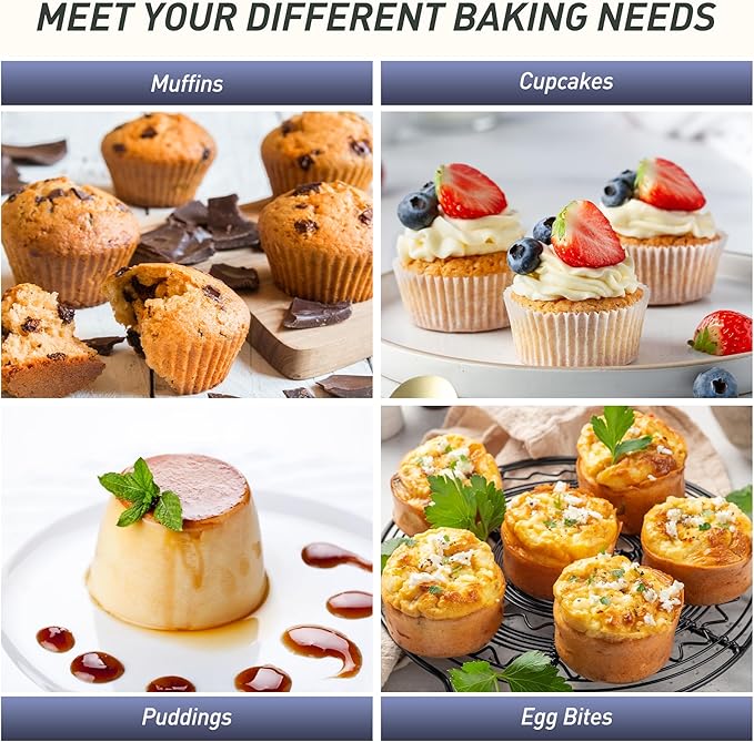 2 Pack 6 Cups Silicone Jumbo Muffin Pan with Metal Reinforced Frame Silicone Molds for Baking Cupcake Cake Baking Pans Muffin Tin Tart Pans Baking Set for Easter Christmas holiday Cookie Tin