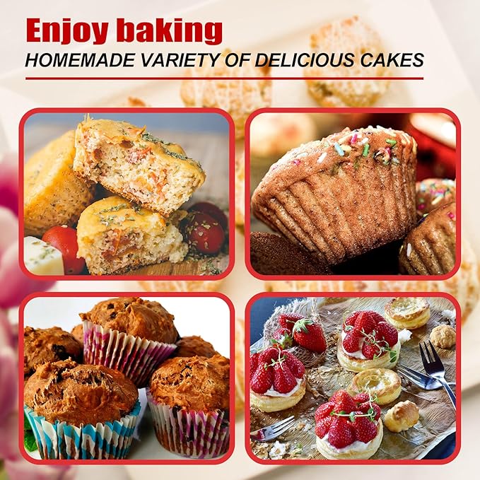 24 Cup Silicone Mini Muffin Pan,Nonstick Food Grade Silicone Baking Cups, Great for Making Muffin Cakes, Tart, Bread- Just Pop Out