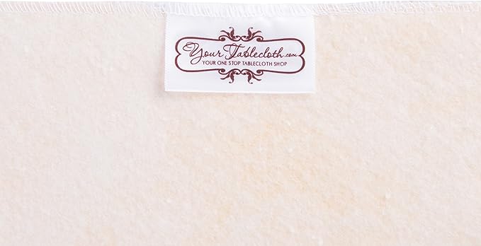 Yourtablecloth Heavy Duty Vinyl Round Fitted Tablecloth (Table Cover) with Flannel Backing Vibrant Colors Elasticized Tablecloth Great for Indoor and Outdoor Dining and Playing Cards 48” White