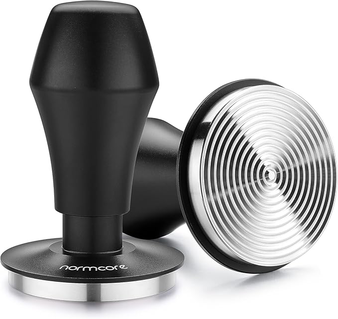 Normcore 58mm Espresso Coffee Tamper V4, Spring Loaded Tamper With Stainless Steel Ripple Base with 15lb 25lb 30lbs Replacement Springs, Anodized Aluminum Handle and Stand