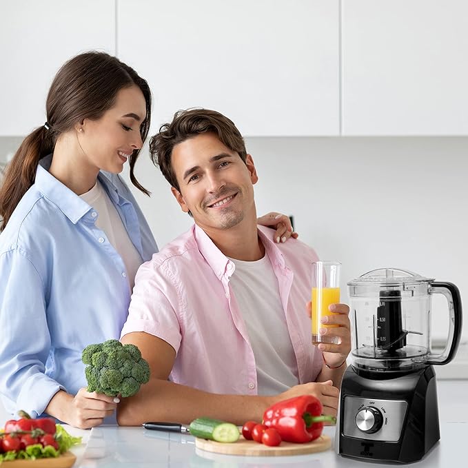 Moss & Stone 3 Cup Mini Food Processor, Strong Vegetable Chopper for Dicing, Chopping, Mincing, & Puree 300 Watts Mini Chopper With 2 Speeds, Perfect Baby Food Processor Black