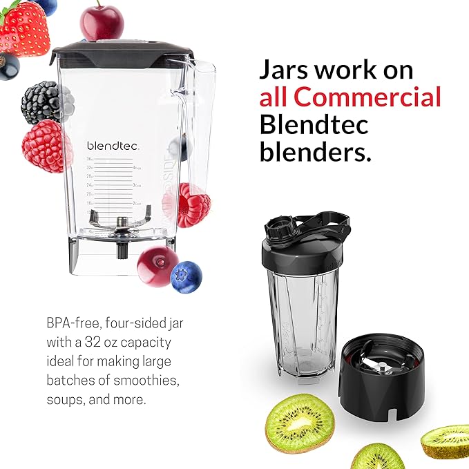 Blendtec Total Classic Original Blender - WildSide+ Jar (90 oz) - Professional-Grade Power - 6 Pre-programmed Cycles - 10-speeds - Red