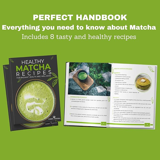 Matcha Whisk Set- Matcha Set includes Matcha Bowl, Sifter, Holder and Scoop- The Perfect Bamboo Whisk for Matcha Tea (White)