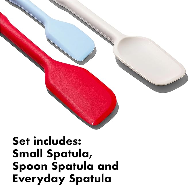 OXO Good Grips 3 Piece Silicone Spatula Set, One Size, Multi, Multicolor
