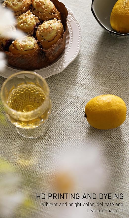 ISAENNE Designer Vintage Linen Elegant Square Table Cloth,Chinoiserie Floral Tablecloth,Wrinkle Resistant Decor Table Cover for Dining Thanksgiving Kitchen Christmas,67"*67"-Segerman B