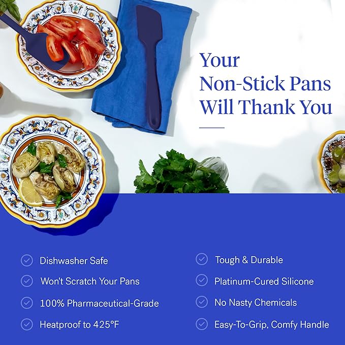 GIR: Get It Right 10-Piece Silicone Ultimate Kitchen Utensil Set – Spatulas, Ladle, Flip, Spoons, Whisk, Peeler & Spoonula – Nonstick, Non-Toxic, Heat-Resistant – Navy