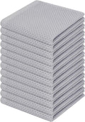 Homaxy 100% Cotton Waffle Weave Kitchen Dish Cloths, Ultra Soft Absorbent Quick Drying Dish Towels, 12 x 12 Inches, 12-Pack, Light Gray