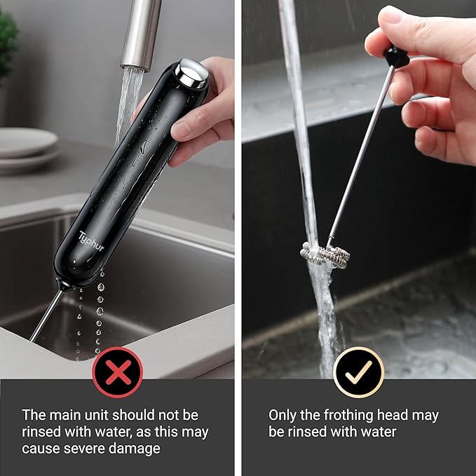 InstaWhisk Milk Frother with Variable Speed, Battery Operated Handheld Coffee Foam Frother Wand, Electric Drink Mixer with Stand & Detachable Double Whisk, Stainless Stirrer for Latte, Matcha, Protein