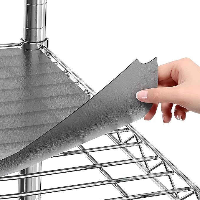 Sterling Shelf Liners for Wire Shelf System: Set of 5 in Graphite: 13.4 x 23.2 inch: Plastic Wire Shelving Mats