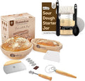 Sourdough Bread Baking Supplies and Starter Kit - Ultimate Bread Making and Sourdough Starter Kit with Proofing Baskets, Sourdough Jar, Bread Lame, Scrapers, and Danish Whisk
