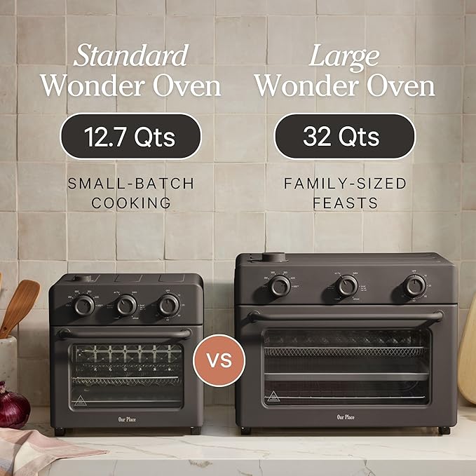 Our Place Large Wonder Oven | 6-In-1 Toxin-Free Air Fryer & Toaster with Steam Infusion | Family-Sized 32QT, 1700W Countertop Design | Includes Bake Tray, Fryer Basket, Large Racks | Steam