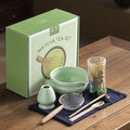 Matcha Whisk Set – 8 Pcs Matcha Set with Ceramic Bowl with Spout, Bamboo Whisk, Holder, Scoop, Sifter, and Tea Towel – Complete Japanese Matcha Kit for Ceremony and Gift
