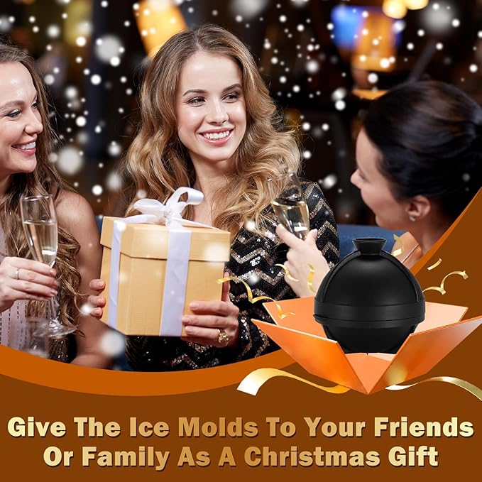2 Pack Baseball Ice Cube Mold 2.5 Inch Large Silicone 3D Baseball Ice Cube Molds Fun Shapes Novelty Baseball Cube Molds Christmas Gifts for Cocktails, Bourbon, Brandy, Whiskey (2, Baseball)