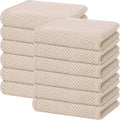 Homaxy 100% Cotton Waffle Weave Kitchen Dish Towels, Ultra Soft Absorbent Quick Drying Cleaning Towel, 13 x 28 Inches, 12-Pack, Beige