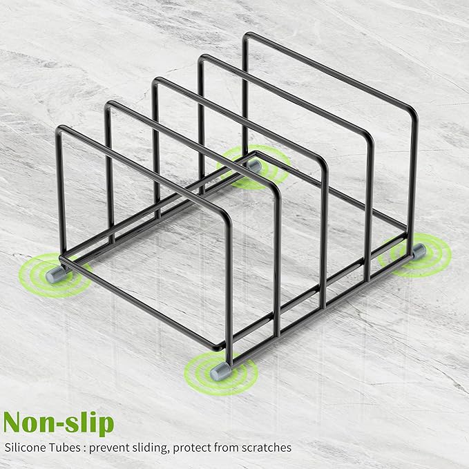 Cutting Board Organizer-1.6in Wide Kitchen Cutting Board Holder Stand for Pan,Baking Sheets,Cookie Sheets with 4 Slots,Baking Sheet Oragnizer(2PC-Medium)