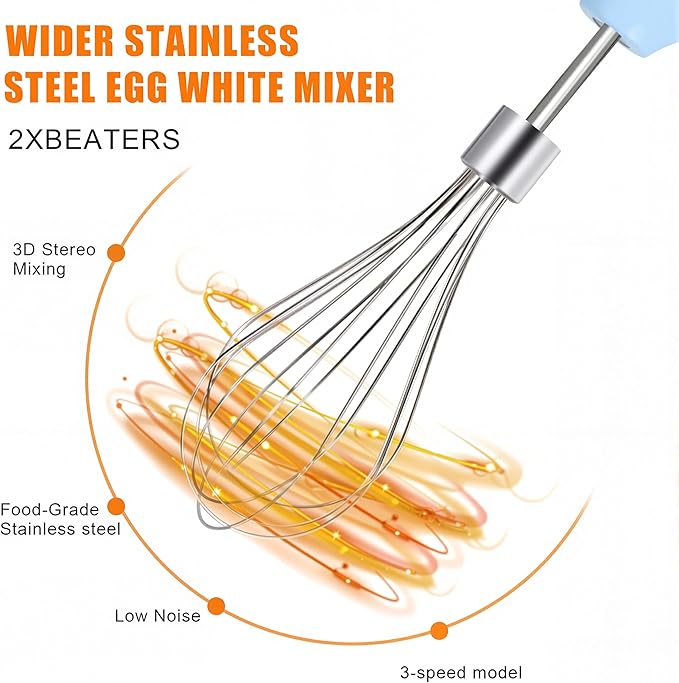 Egg Beater Whisk, Wireless Electric Multi-speed Control Rechargeable Batteries Balloon Whisk for Eggs, Milkshake Cream, Butter, Baby Food Fruits, Sauces and Soup for Kitchen,Camping,Party Gifts