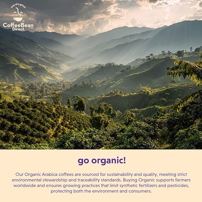 Coffee Bean Direct Organic Fair Trade Dark Sumatra Mandheling, Whole Bean Coffee, Dark Roast, 2.5 Pound Bag (Pack of 1)