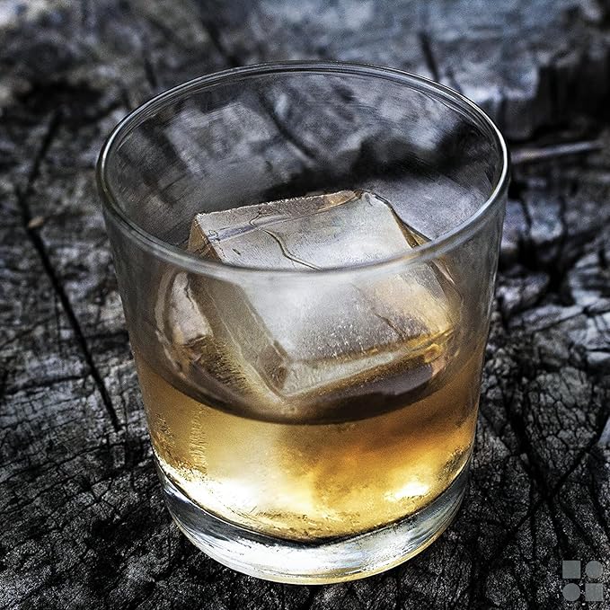 glacio Ball Ice Cube Tray and Big Ice Cube Molds for Whiskey, Slow-Melting, 100% Silicone, No-Plastic, Easy Release, Ideal for Gifting and Elevating Cocktails