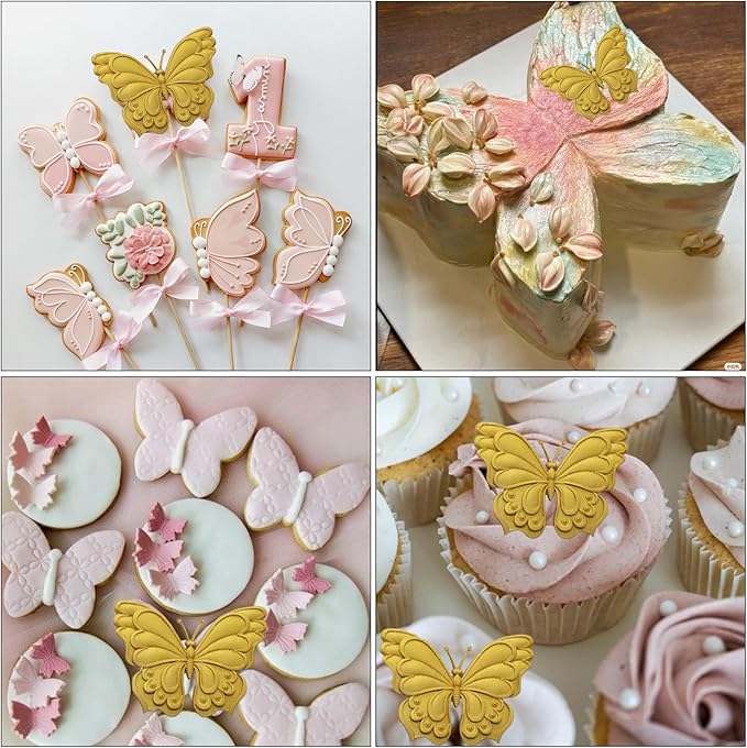1Pcs Butterfly Silicone Mold, Chocolate Fondant Molds Butterfly Resin Mold for Home Baking Cake Decoration Cupcake Topping Candy Biscuit Flower Paste Modeling Clay Resin Crafts Wax Plaster