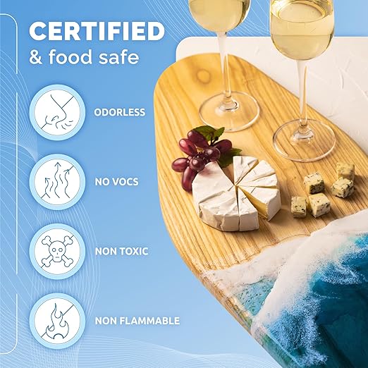 CRAFT RESIN 1 Gallon Crystal Clear Epoxy Resin Kit with Pumps - Food Safe & UV Resistant for DIY Art, Wood, Jewelry Making, Coasters, Mold Casting Resin Epoxy - Low Viscosity for Beginners & Pros