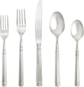 Fortessa Nyssa 18/10 Stainless Steel Hollow Handle Flatware 5 Piece Place Setting, Service for 1