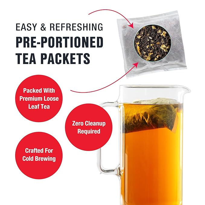 Tiesta Tea - Lemon Black Cold Brew, Loose Leaf, Lemon Citrus Black Tea, Premium High Caffeinated Blend, Cold Brew Packets, Makes 64 oz of Pitcher Per Bag (Pack of 10)
