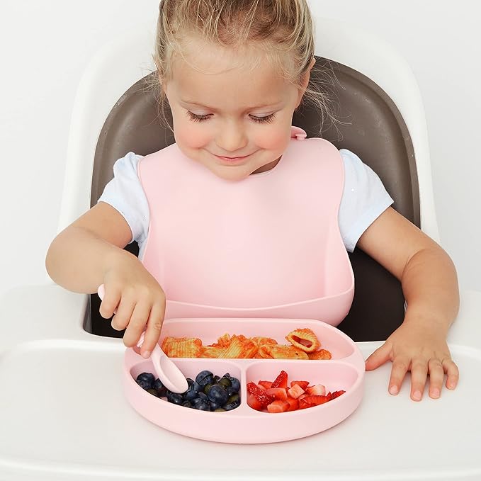 PrimaStella Silicone Chew Spoon Set for Babies and Toddlers - Safety Tested - BPA Free - Microwave, Dishwasher and Freezer Safe - Earth Shades