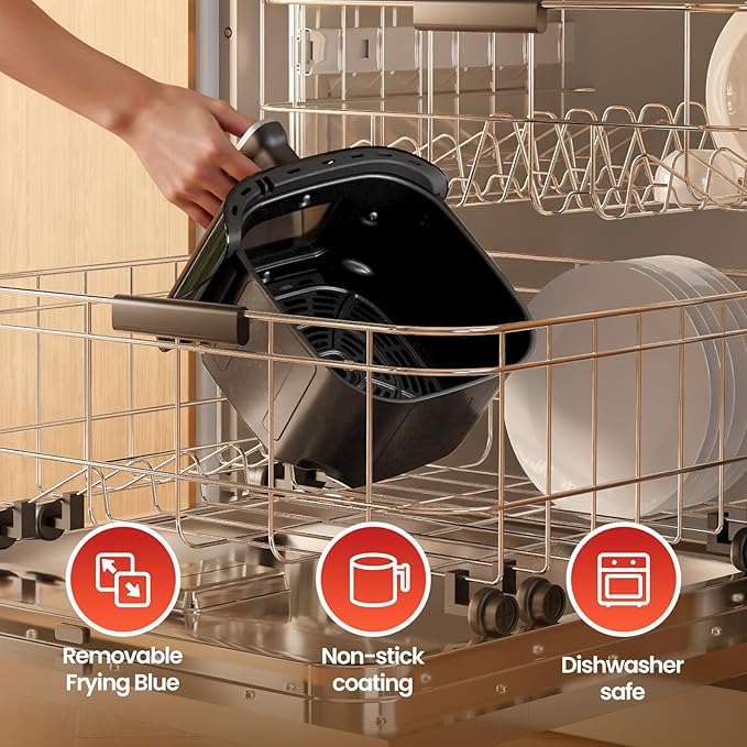 TOPZEE Air Fryer 12-in-1, Compact & Large 5.5-Qt Airfryer, 100-400℉ Precise Heat, 360°Hot Air Circulation, 95% Less Oil, Quick Easy Meals, Bake, Dry, Reheat, Frozen, Broil, Proof