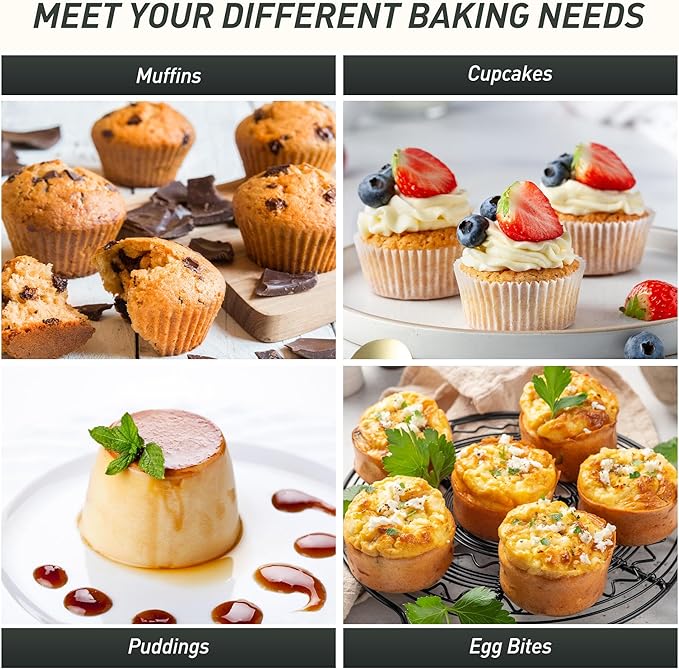2 Packs 12 Cups Silicone Muffin Pan with Metal Reinforced Frame Regular Size Cupcake Tray Egg Mold Wedding Day Engaged Engagement Hostess Couple Newly Wed House Christmas Married Unique Gift
