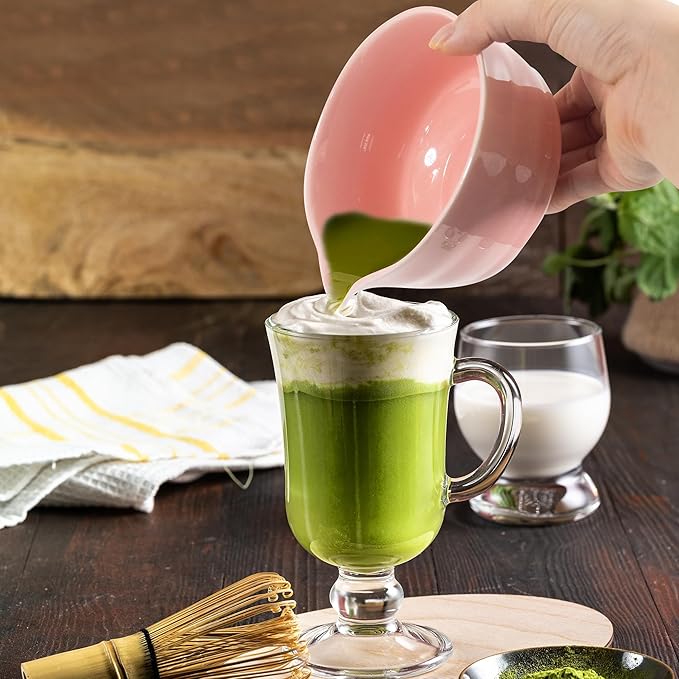 Pink Matcha Tea Set – Japanese Matcha Bowl with Spout, Bamboo Whisk, Scoop, Holder & Strainer – Complete Ceremonial Matcha Kit for Beginners & Gift-Giving
